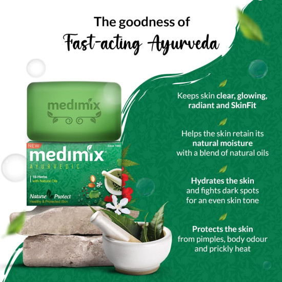 Medimix Ayurvedic Classic 18 Herbs Bathing Soap 125g (Buy 4 Get 1 EXTRA Combo Pack) | Natural Oils For Healthy & Protected Skin | Shop Herbal | Natural | Paraben-free & Sulphate-free | 100% Vegan