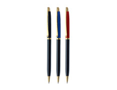 FLAIR Carishma Ball Point Pen Box Pack | Metal Body With Twist Mechanism | Stylish Long Clip With Gold Plated Parts | Durable & Attractive Body Design | Blue Ink, Pack of 1 Pen