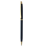 FLAIR Carishma Ball Point Pen Box Pack | Metal Body With Twist Mechanism | Stylish Long Clip With Gold Plated Parts | Durable & Attractive Body Design | Blue Ink, Pack of 1 Pen