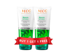 VLCC Neem Face Wash - 150ml X 2 | Buy One Get One (300ml) | Fights Acne, and Pimples | Soothe Skin Inflammation and Irritation | With Neem, Chamomile, Tea Tree, Eucalyptus & Carrot seed.