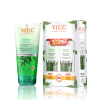VLCC Neem Face Wash - 150ml X 2 | Buy One Get One (300ml) | Fights Acne, and Pimples | Soothe Skin Inflammation and Irritation | With Neem, Chamomile, Tea Tree, Eucalyptus & Carrot seed.