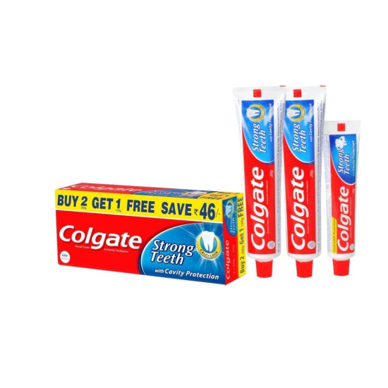 Colgate Dental Cream Toothpaste - 200 g (Pack of 2) with 1 Free Dental Cream - 100 g