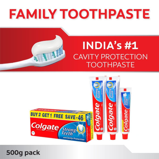 Colgate Dental Cream Toothpaste - 200 g (Pack of 2) with 1 Free Dental Cream - 100 g