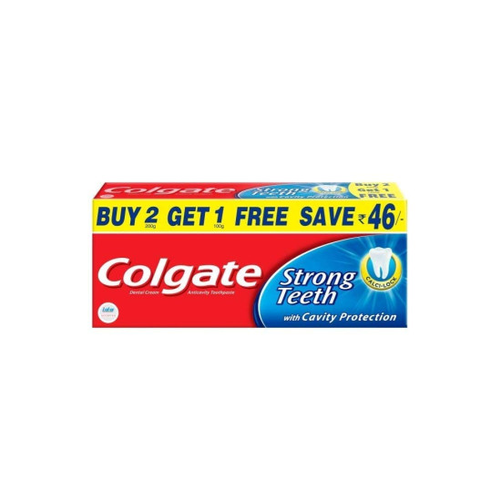 Colgate Dental Cream Toothpaste - 200 g (Pack of 2) with 1 Free Dental Cream - 100 g