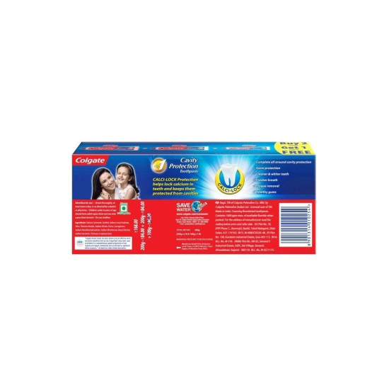 Colgate Dental Cream Toothpaste - 200 g (Pack of 2) with 1 Free Dental Cream - 100 g