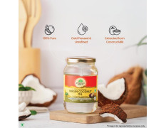 A TATA Product - Organic India Virgin Coconut Oil 500ml, Certified Organic, Lab Tested on 600+ Parameters, Cold Pressed, Extracted from Organically Grown Coconuts, Multipurpose Coconut Oil