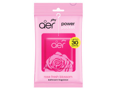 Godrej aer Power Pocket Bathroom Freshener – Rose Fresh Blossom (10g) | Lasts up to 30 days | Germ Protection