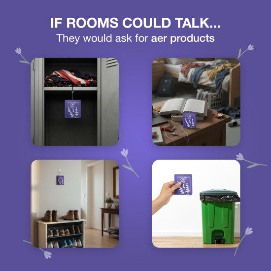 Godrej aer Power Pocket Bathroom Freshener – Lavender Bloom (10g) | Lasts up to 30 days | Germ Protection