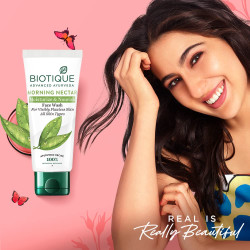 Biotique Morning Nectar Moisturize & Nourish Face Wash | Contains Wild Turmeric, Neem Leaves, & Morning Nectar | Visibly Flawless Skin | Suitable for All Skin Types | 150 ml