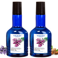 Vaadi Herbals Aromatherapy Body Oil, Lavender and Almond Oil, 110ml x 2