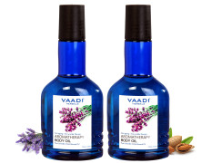 Vaadi Herbals Aromatherapy Body Oil, Lavender and Almond Oil, 110ml x 2