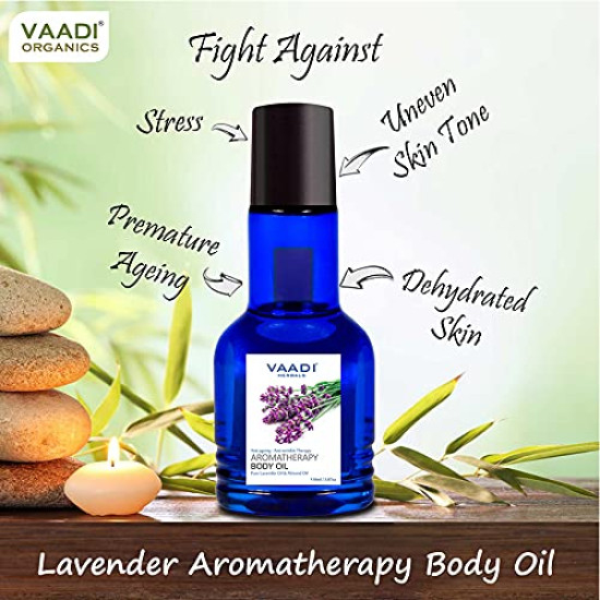 Vaadi Herbals Aromatherapy Body Oil, Lavender and Almond Oil, 110ml x 2