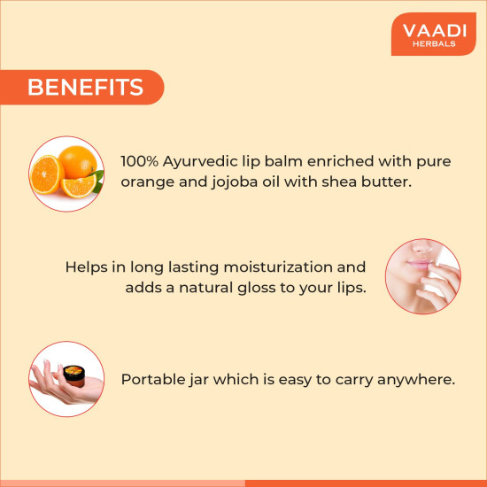 Vaadi Herbals Lip Balm, Orange and Shea Butter, 10gms x 4