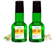 Vaadi Herbals Aromatherapy Body Oil, Lemongrass and Lily, 110ml x 2