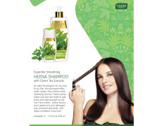 Vaadi Herbals Value Superbly Smoothing Heena Shampoo with Green Tea Extracts, 3 x 110ml