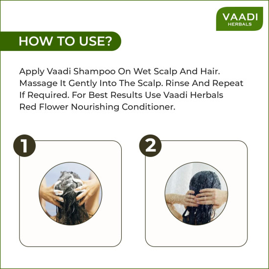 Vaadi Herbals Value Superbly Smoothing Heena Shampoo with Green Tea Extracts, 3 x 110ml