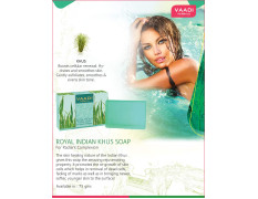 Vaadi Herbals Royal Indian Khus Soap with Olive and Soyabean Oil, 3 x 75g