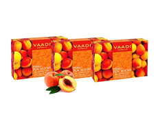 Vaadi Herbals Perky Peach Soap with Almomd Oil, 3 x 75g