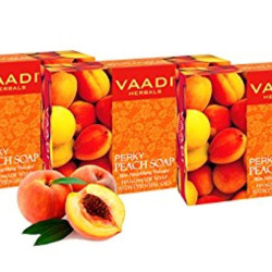Vaadi Herbals Perky Peach Soap with Almomd Oil, 3 x 75g