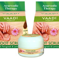 Vaadi Herbals Value Foot Scrub with Fenugreek and Lemongrass Oil, 30gmsx4