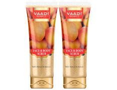 Vaadi Herbals Face and Body Scrub with Walnut and Apricot, 110gms x 2