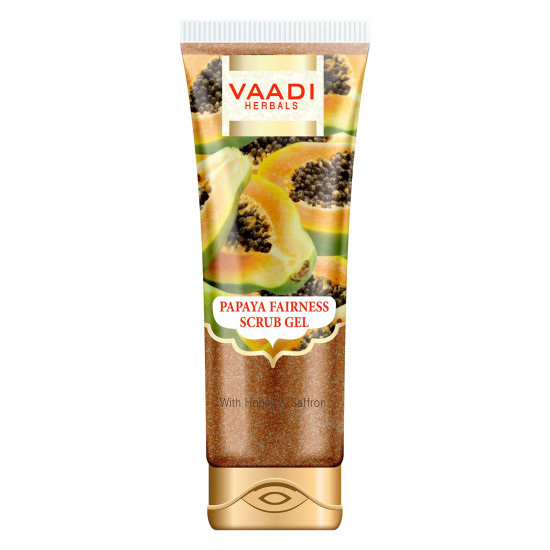 Vaadi Herbals Papaya Fairness Scrub Gel with Honey and Saffron, 110g