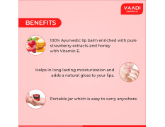 Vaadi Herbals Lip Balm, Strawberry and Honey, 10gms x 8