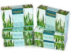 Vaadi Herbals Value Royal Indian Khus Soap with Olive and Soyabean Oil, 75gms x 6