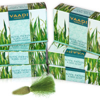 Vaadi Herbals Value Royal Indian Khus Soap with Olive and Soyabean Oil, 75gms x 6