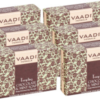 Vaadi Herbals Super Value Tempting Chocolate and Mint Soap, Deep Moisturising Therapy, 75gms x 6