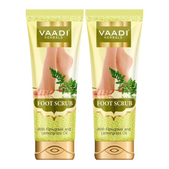 Vaadi Herbals Foot Scrub with Fenugreek and Lemongrass Oil, 110gx2