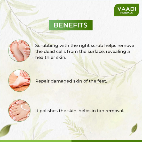 Vaadi Herbals Foot Scrub with Fenugreek and Lemongrass Oil, 110gx2