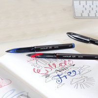 uni-ball Air UBA188M 0.5mm Roller Ball Pen | Waterproof Bold Ink | Water & Fade Resistant | Long Lasting Smudge Free Ink | School and Office stationery | Blue Ink, Pack of 6