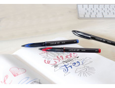 uni-ball Air UBA188M 0.5mm Roller Ball Pen | Waterproof Bold Ink | Water & Fade Resistant | Long Lasting Smudge Free Ink | School and Office stationery | Blue Ink, Pack of 6