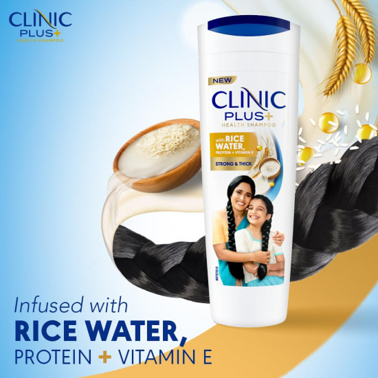 Clinic Plus Strong & Thick, Strengthening Shampoo, 650ml, for Volumized & Thick Hair, with Milk Proteins & Almond Oil