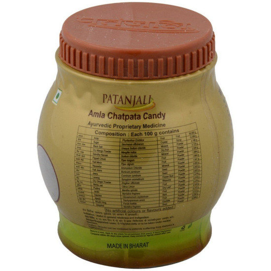 PATANJALI Amla Chatpata Candy, Rich in Vitamin C, Indian Gooseberry Snack, Natural Amla Goli, Boosts Immunity, Sweet and Tangy Flavour Candy - 500g