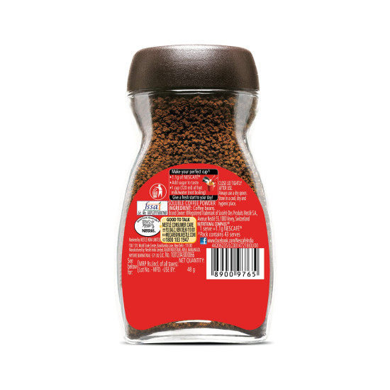 NESCAFE Classic Instant Coffee Powder, 45 g Jar | Instant Coffee Made with Robusta Beans | Roasted Coffee Beans | 100% Pure Coffee (Weight May Vary Upwards)