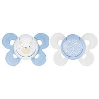 Chicco Physio Comfort Baby Soother with Unique Shape to Support Psychological Breathing, Teether & Pacifier for Newborns, BPA Free, 0-6m (Blue)