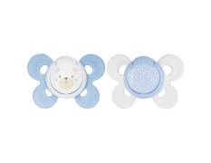 Chicco Physio Comfort Baby Soother with Unique Shape to Support Psychological Breathing, Teether & Pacifier for Newborns, BPA Free, 0-6m (Blue)