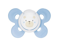 Chicco Physio Comfort Baby Soother with Unique Shape to Support Psychological Breathing, Teether & Pacifier for Newborns, BPA Free, 0-6m (Blue)