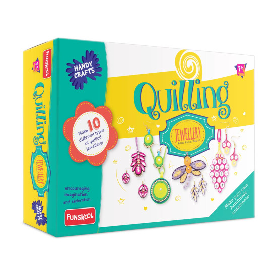 Funskool Handycrafts Quilling Jewellery, Art and Craft Kit, Paper Craft kit, Art and Craft Kit, DIY Kit, Ages 8 Years and Above, Multicolour