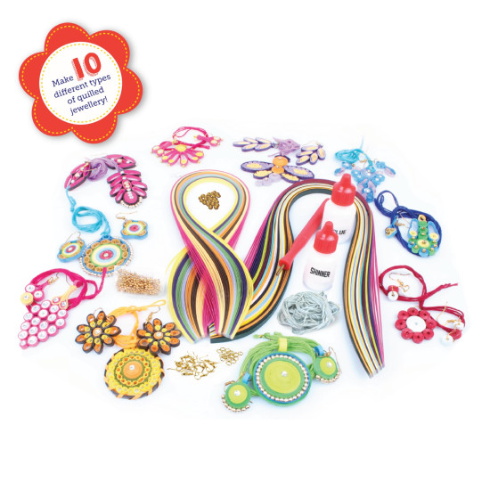 Funskool Handycrafts Quilling Jewellery, Art and Craft Kit, Paper Craft kit, Art and Craft Kit, DIY Kit, Ages 8 Years and Above, Multicolour