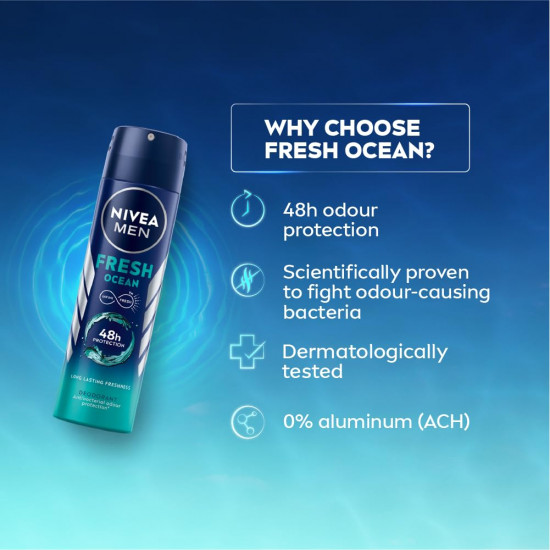 NIVEA MEN Fresh Ocean Deodorant, 150ml