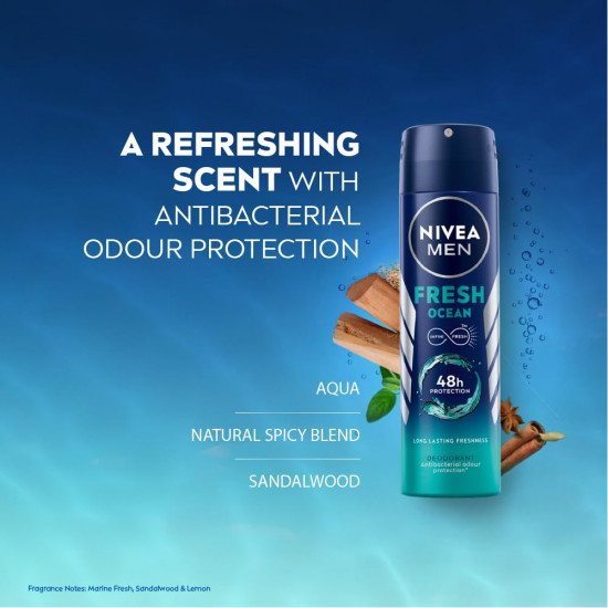 NIVEA MEN Fresh Ocean Deodorant, 150ml