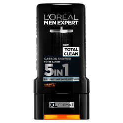 L'Oreal Paris Men's Expert Total Clean Carbon 5 In 1 Shower Gel - Comprehensive Grooming Solution