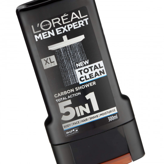 L'Oreal Paris Men's Expert Total Clean Carbon 5 In 1 Shower Gel (300 ml)