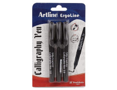 Artline Ergoline Calligraphy Pen Set with 3 Nib Sizes - Pack of 3 (Black)