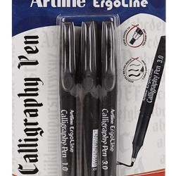 Artline Ergoline Calligraphy Pen Set with 3 Nib Sizes - Pack of 3 (Black)