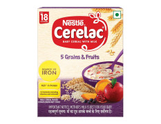 Nestle Cerelac Baby Cereal with Milk , 5 Grains & Fruits ,Stage 5, From 18 to 24 Months , Source of Iron & Protein , 300g