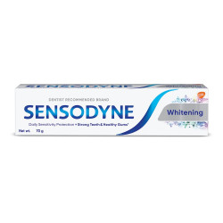 Sensodyne Toothpaste Whitening, Sensitive tooth paste to restore natural whiteness, 70 gm